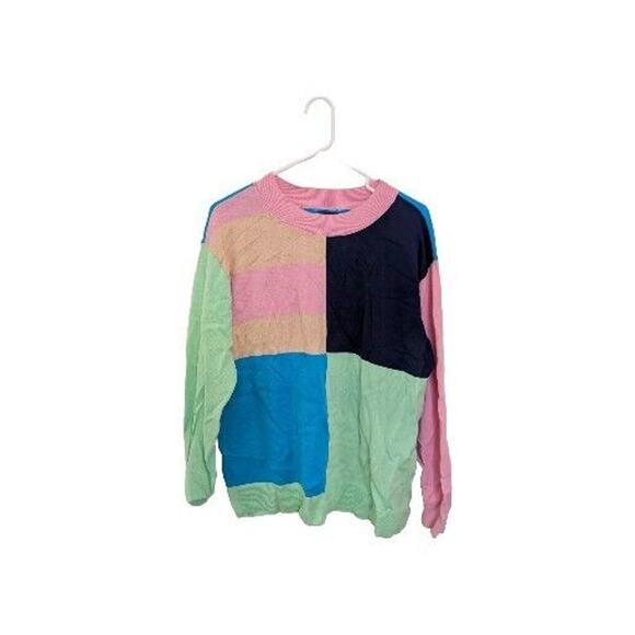Lands' End Sweaters - Lands End Women's Sweater Color Block Multi-color Size M/10-12